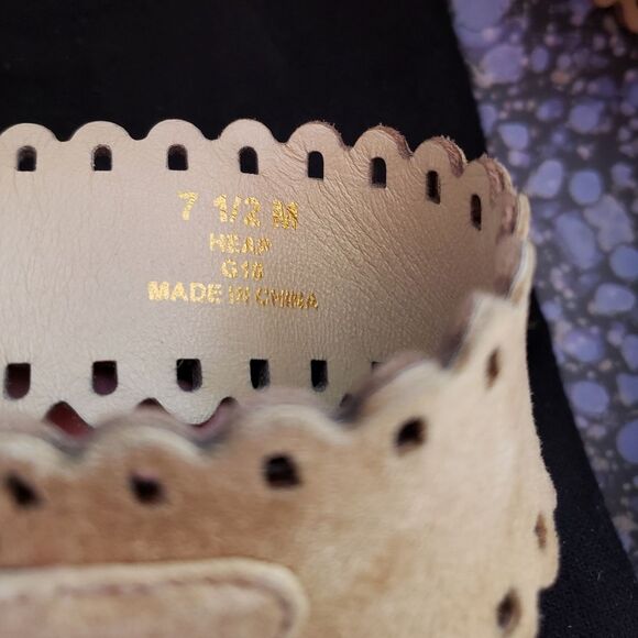 Leon Max/Max Studio Heap Kid Suede Ankle Strap Block Heel Pumps - Picture 9 of 15